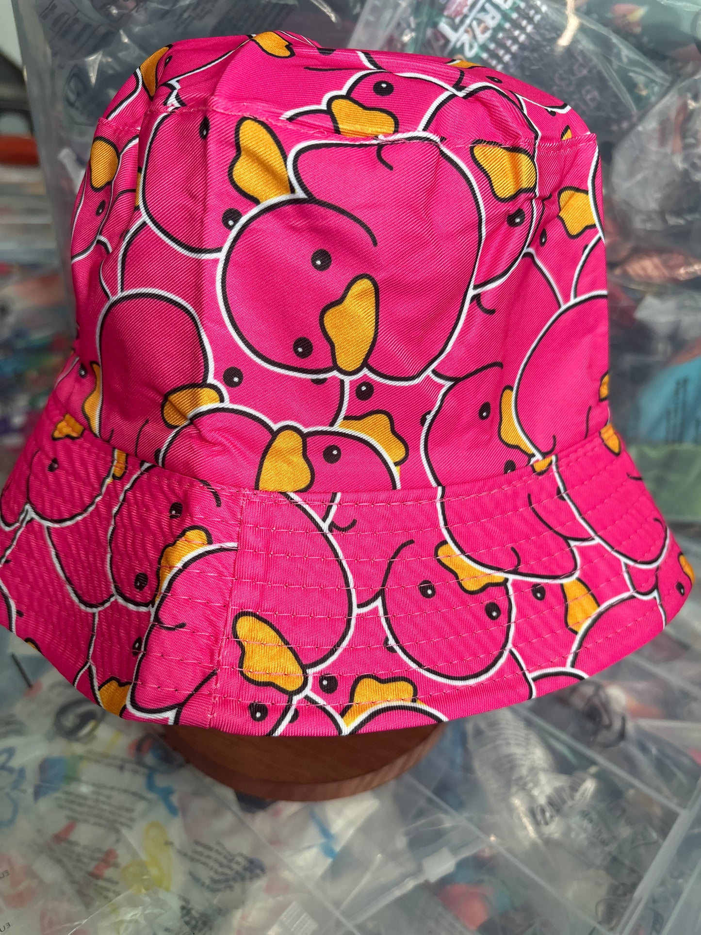 Fluorescent pink duck shit retro Bucket Hat