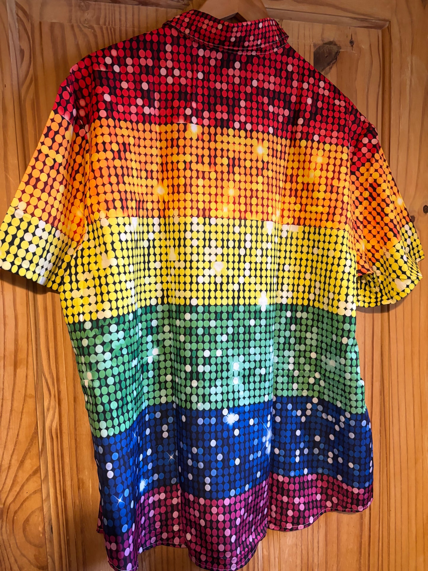 The rainbow disco ball shite Hawaiian Shirt XL