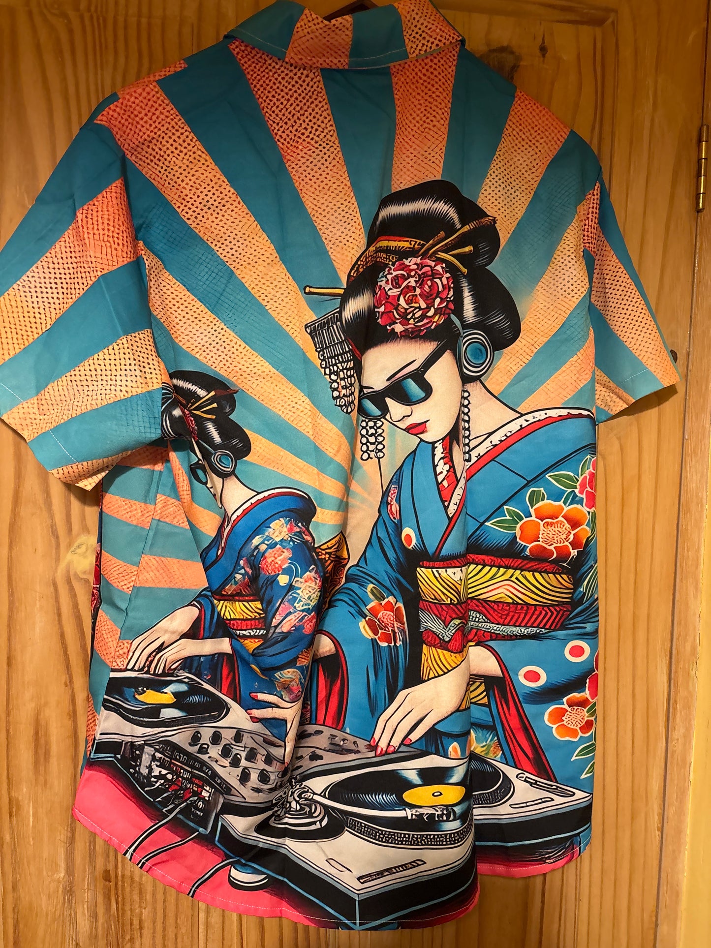 Spinning the decks dj shit Hawaiian Shirt large