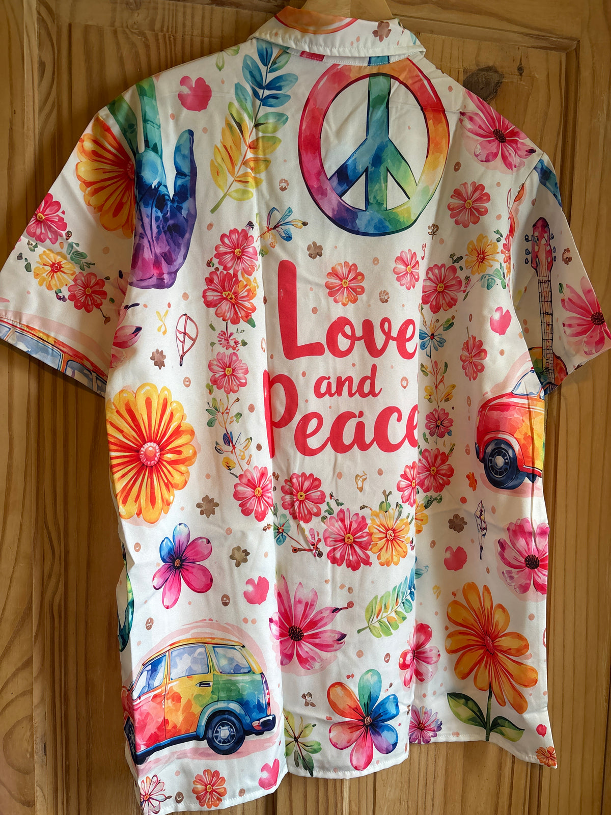 Love and peace hippy 70s shit Hawaiian Shirt