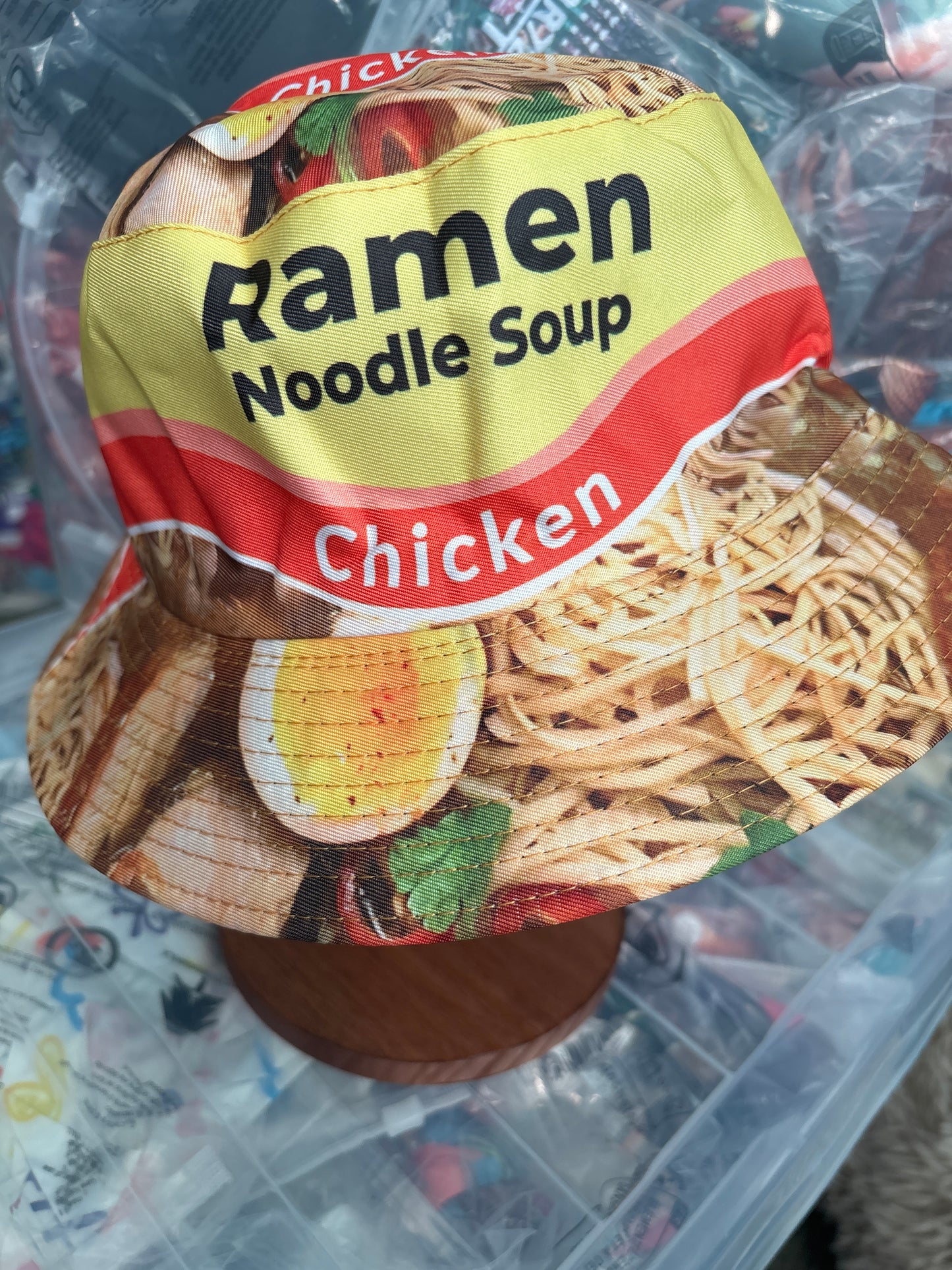 Ramen noodle soup chicken shit retro Bucket Hat