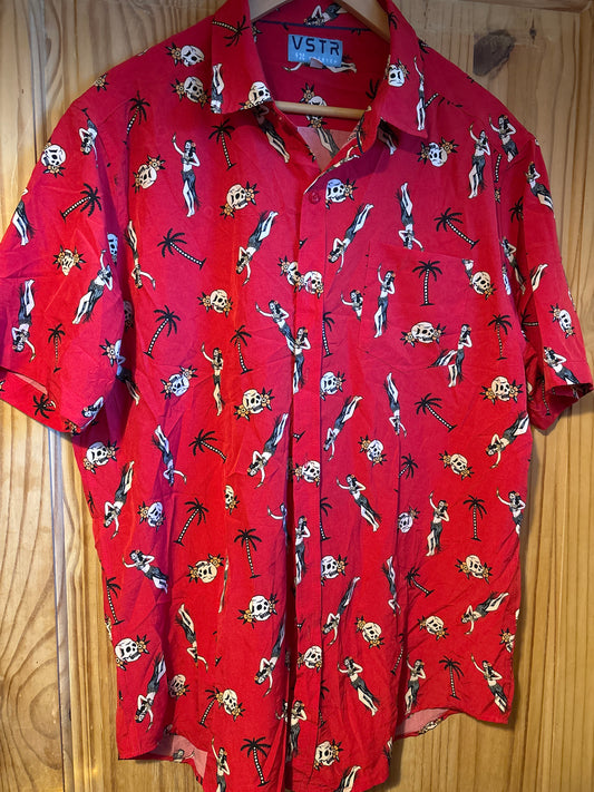 Pre Worn XL VSTR Hawaiian skulls and ghost hoola ladies