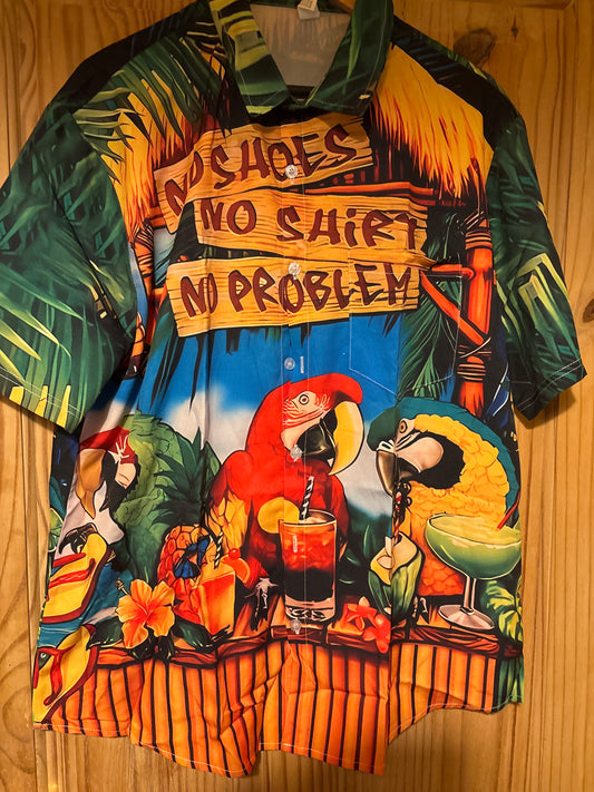 Parrots on the razz Hawaiian Shirt XL