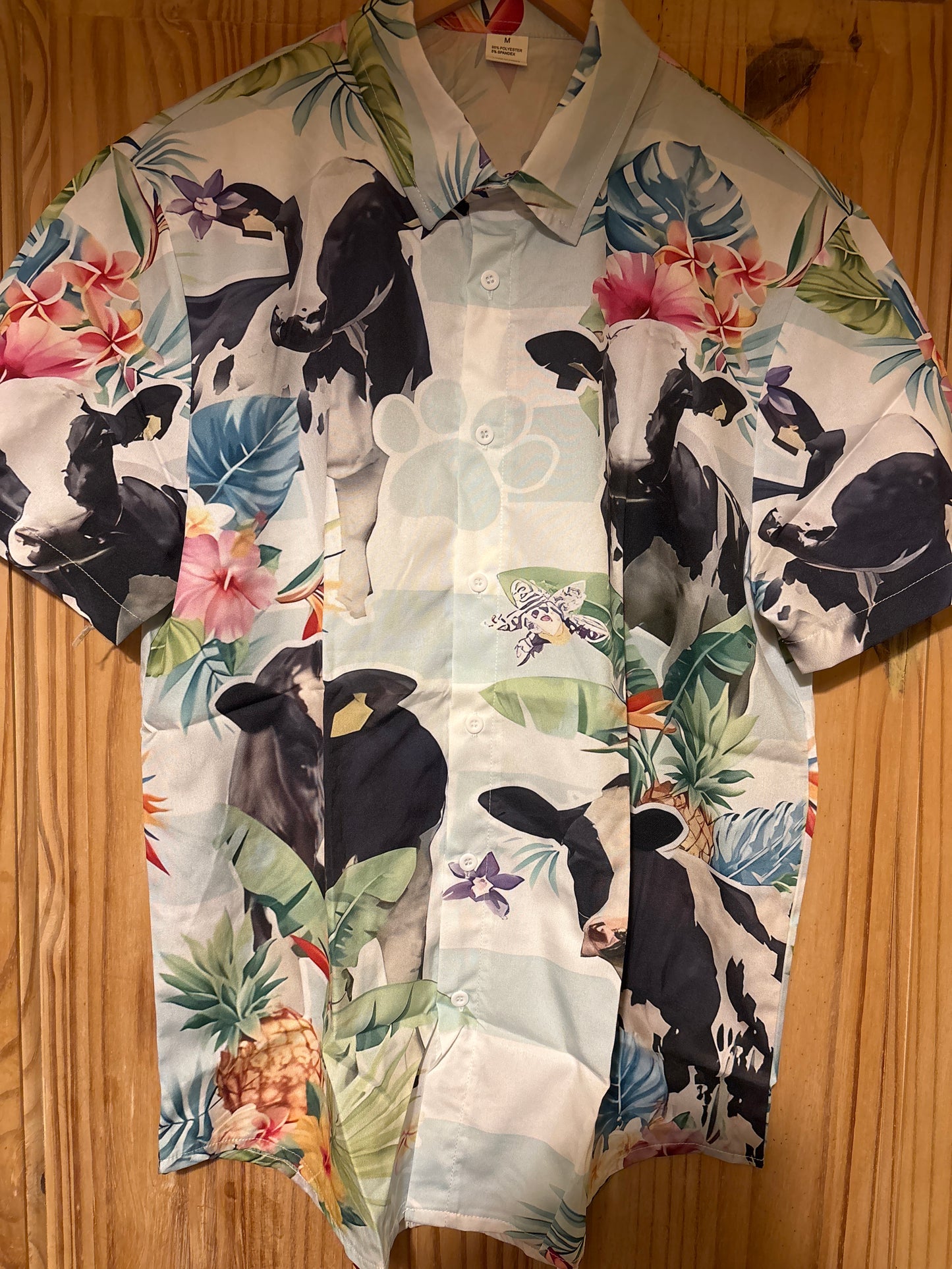 Chemise hawaïenne « Vache folle psychédélique »