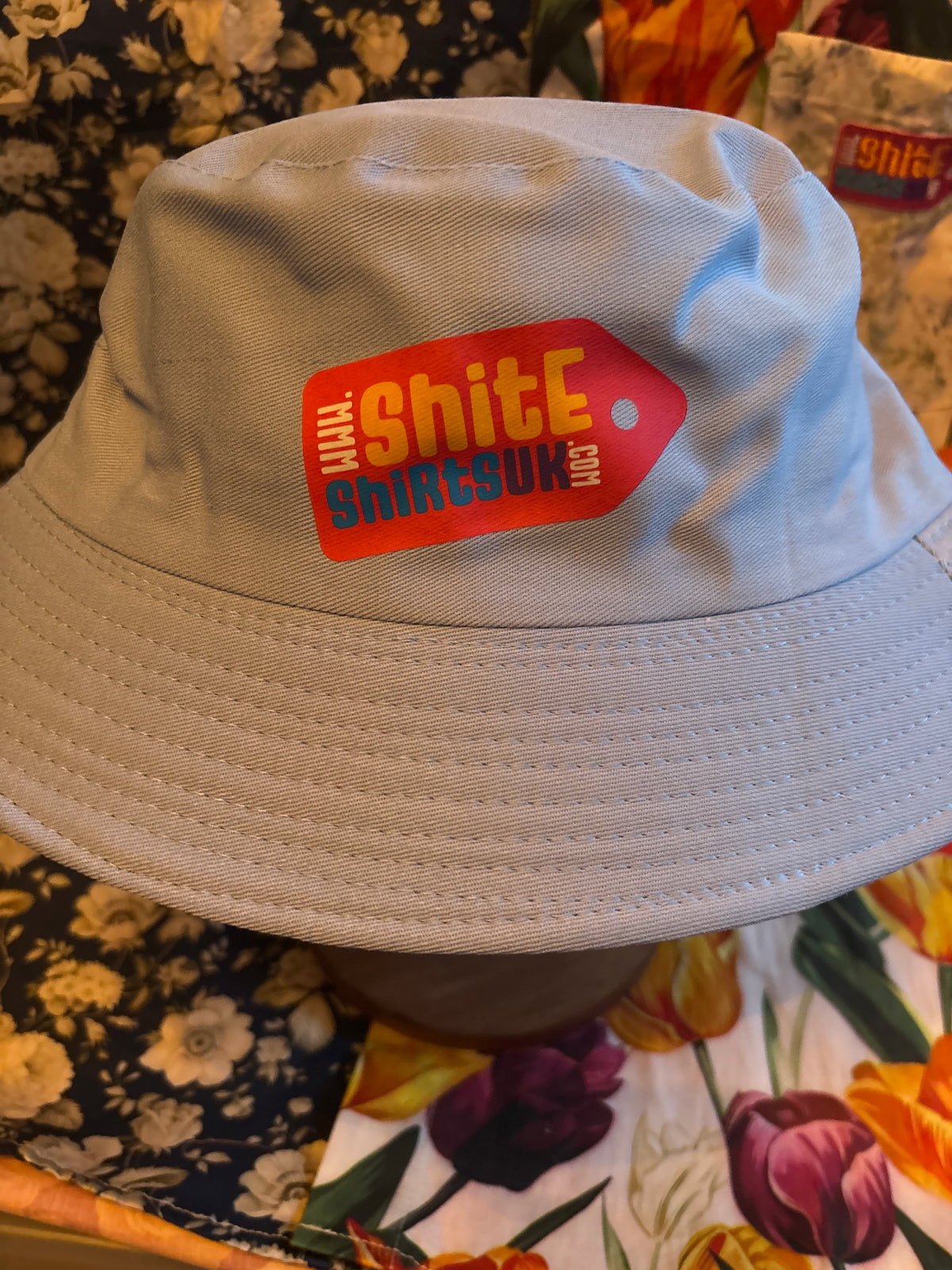 Original sky blue shit retro Bucket Hat