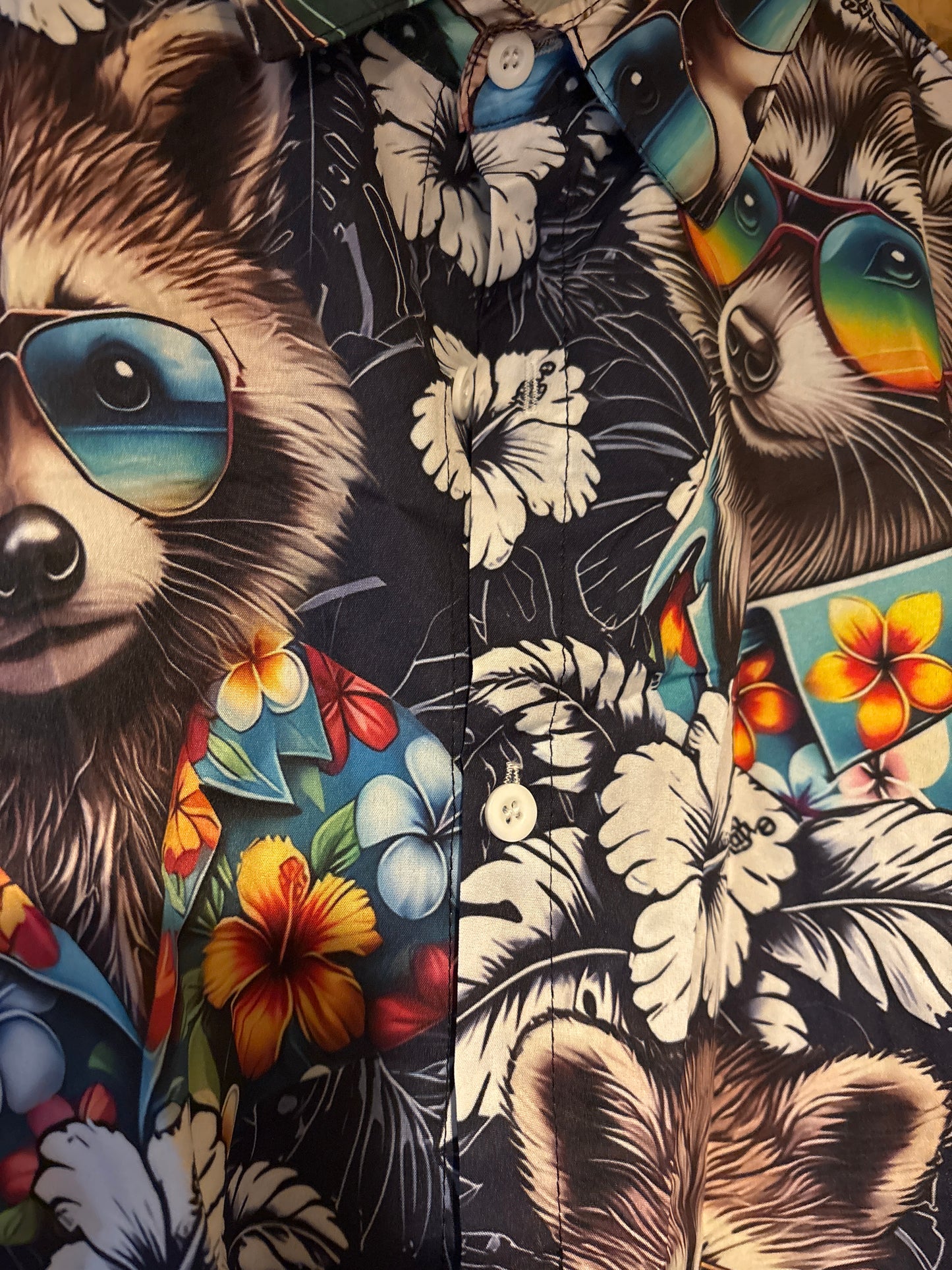 Monsieur Raton Laveur en vacances Chemise Hawaïenne de merde