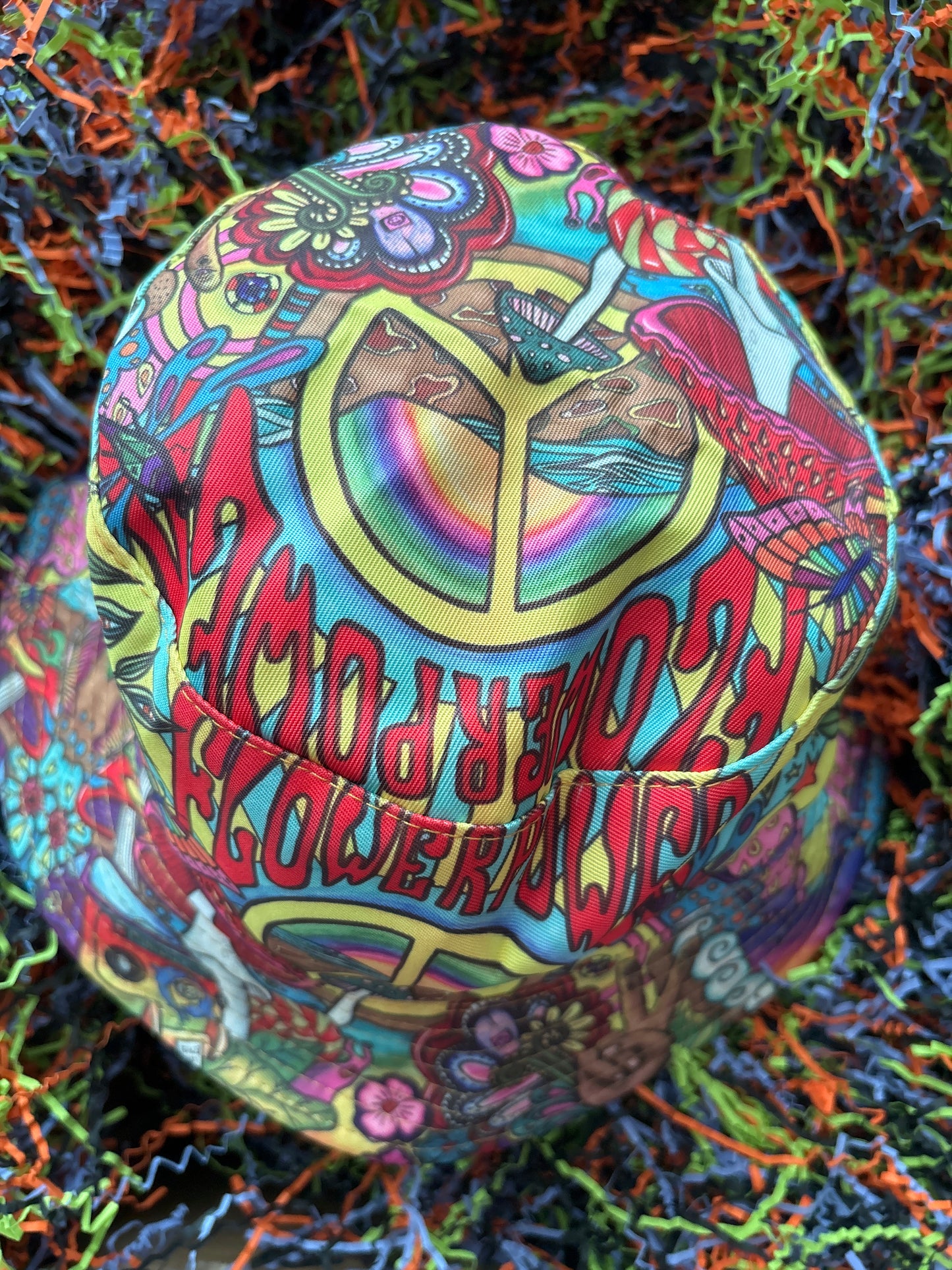 Chapeau Bob rétro années 70 « Flower Power »