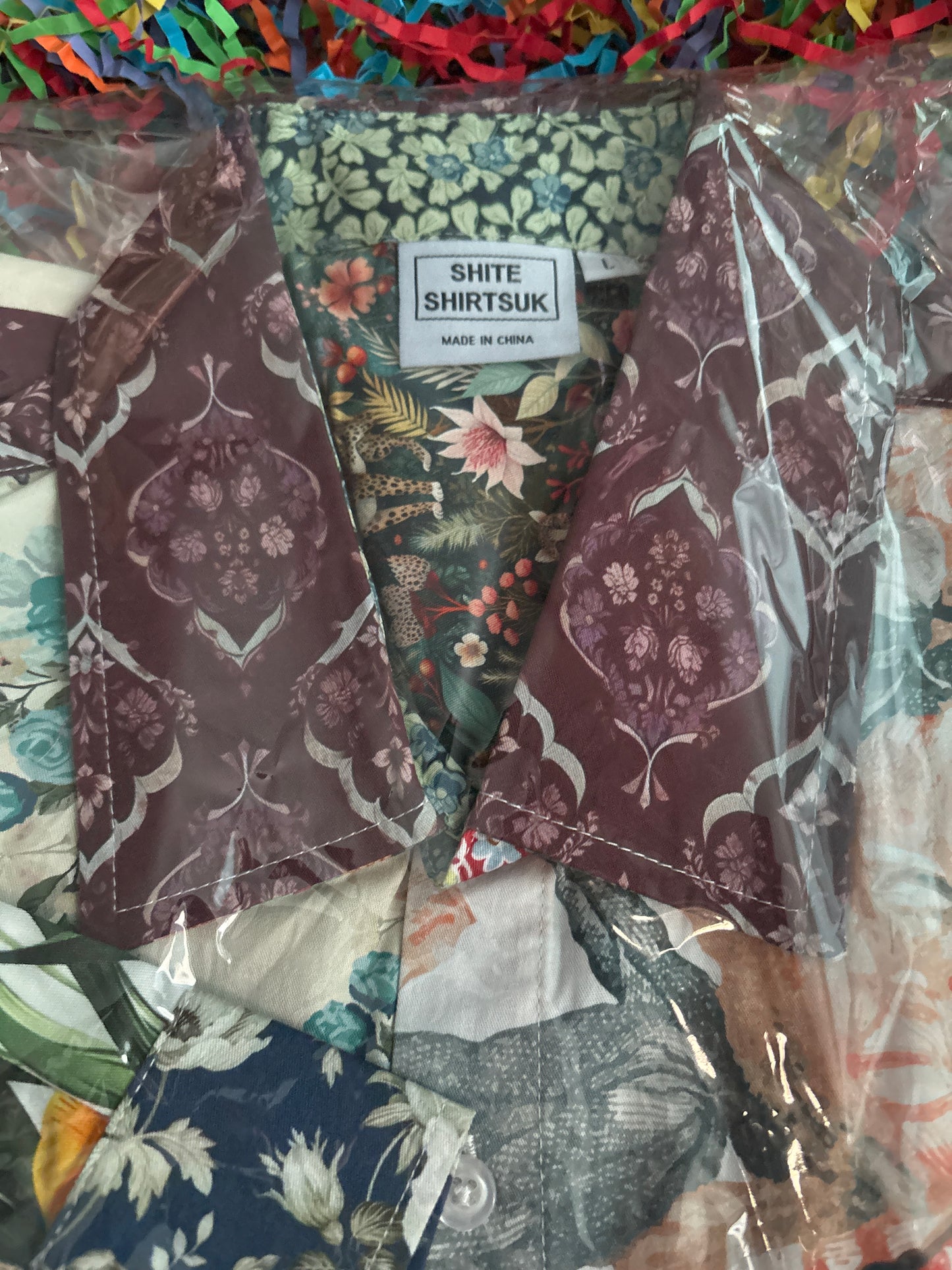 Chemises de merde Chemise taille L le fleuriste chemise florale drôle