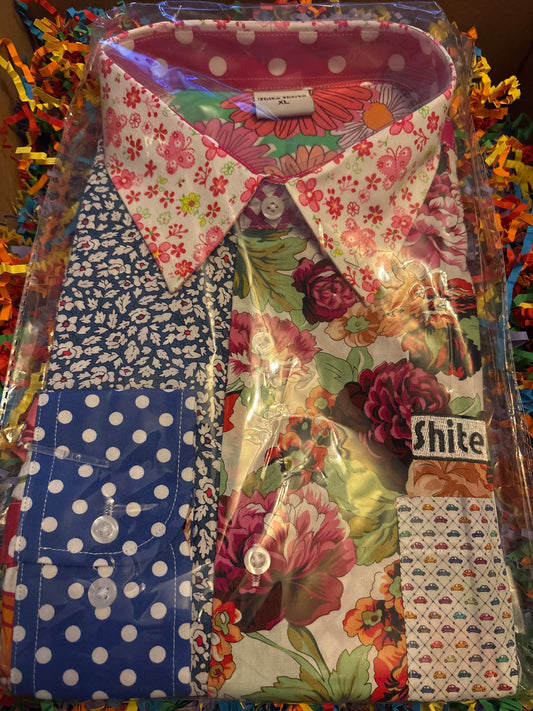 Shite Shirts stag do party Shirt size XL Alfie moon floral shirt