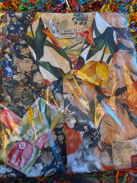 Chemise Shite Shirts EVJF taille XL hippy mamie canapé années 70