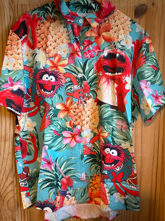 Animals Sesame Street party night  Hawaiian Shirt large