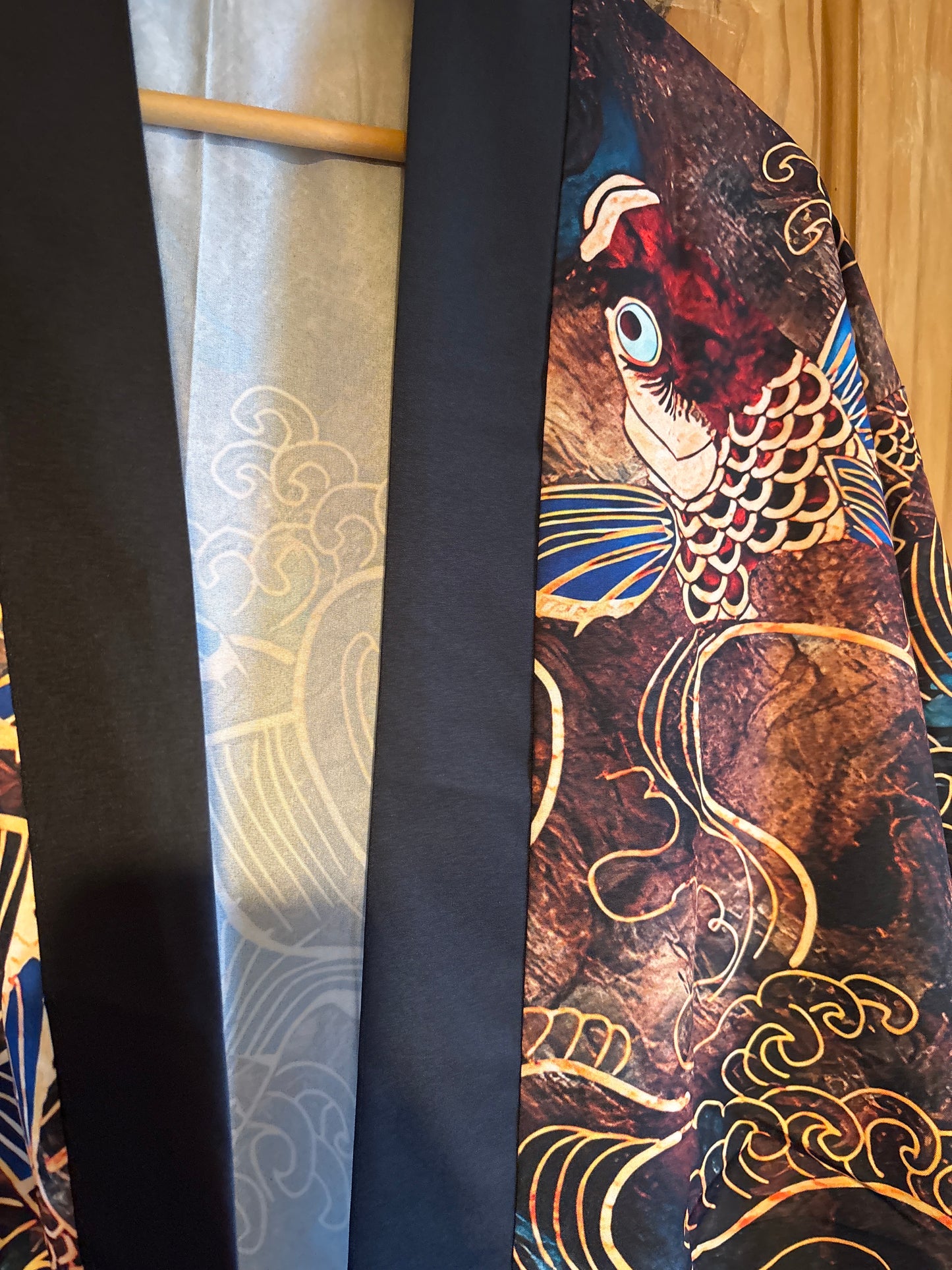 Japanese kimono fish pond shite original party Shirt