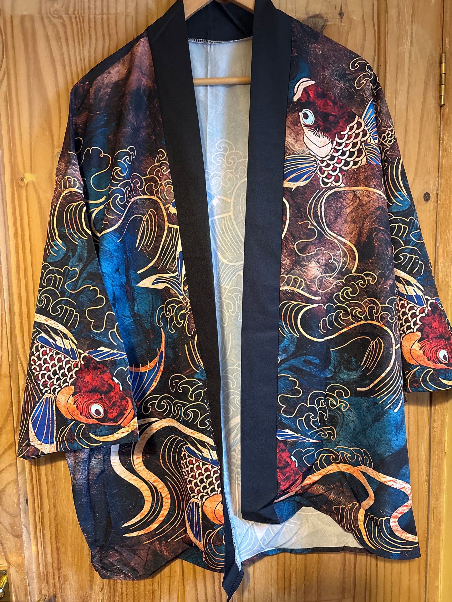 Japanese kimono fish pond shite original party Shirt