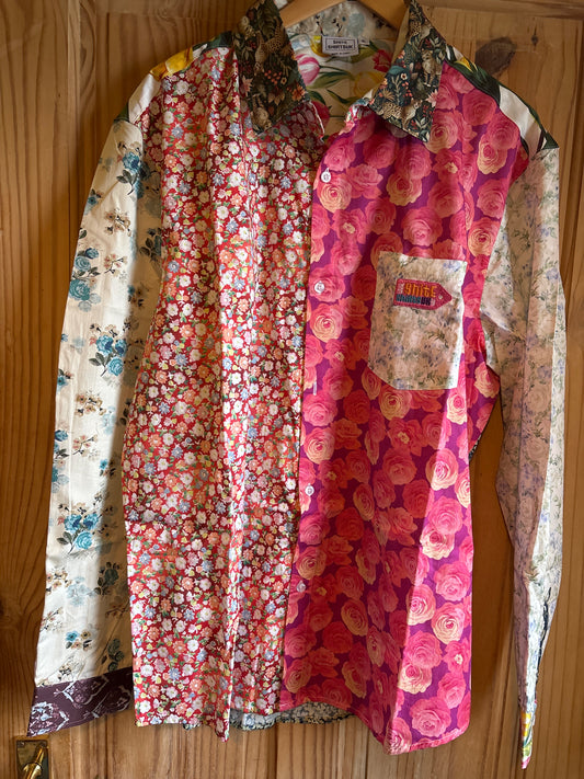 Shite Shirts EVJF/EVG Chemise taille XL chemise florale hippie motif années 70