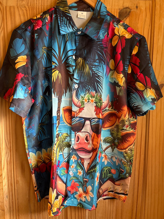 Cool for cows shite Hawaiian Shirt XL