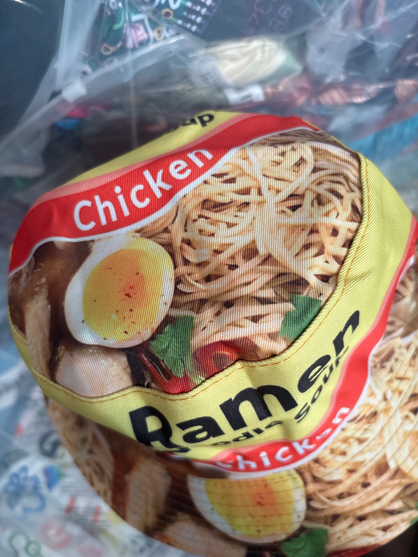 Ramen noodle soup chicken shit retro Bucket Hat