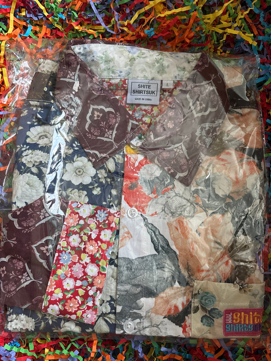 Chemise Shite des années 60, chemise homme florale tropicale totalement unique, taille L