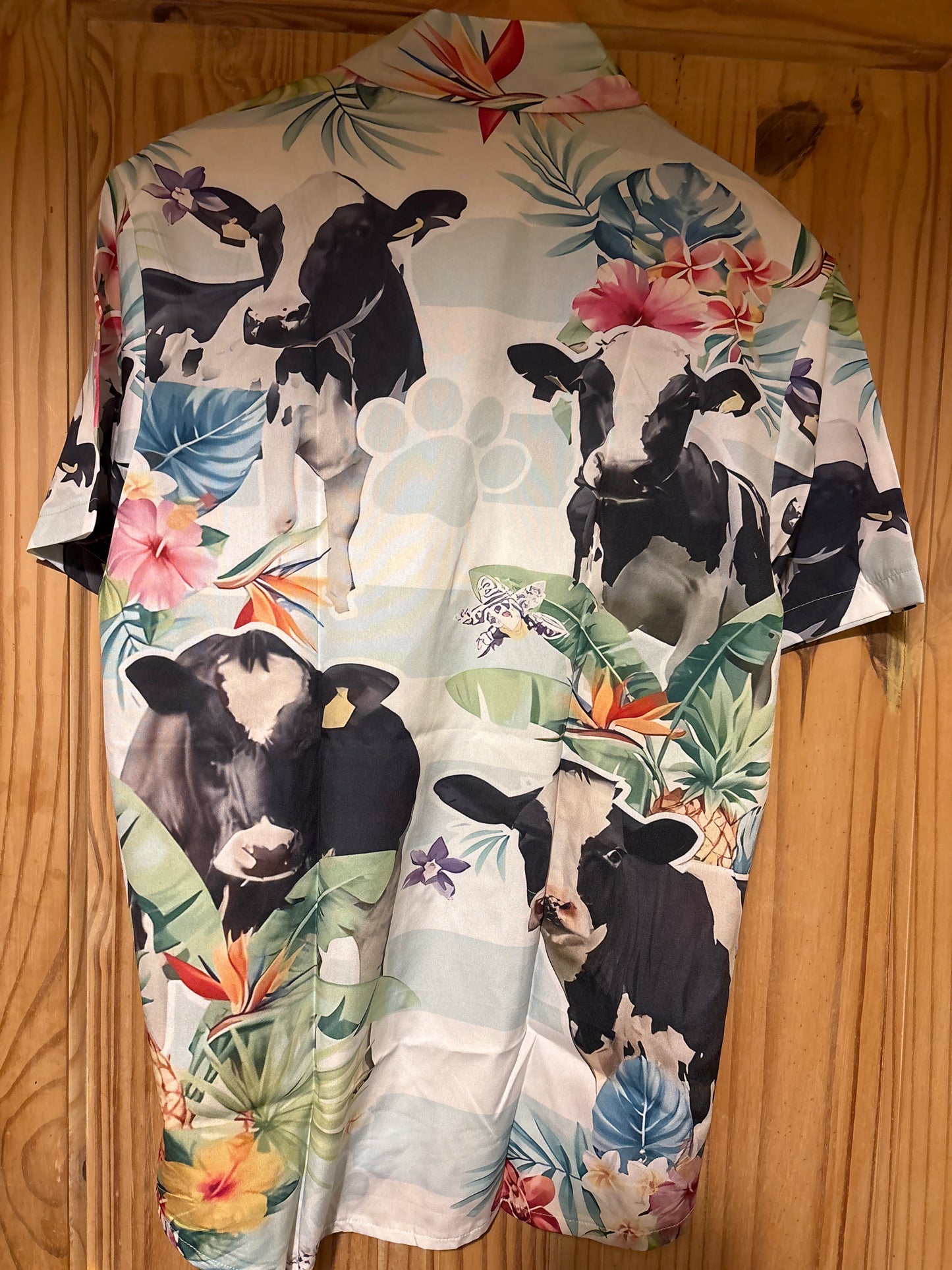 Chemise hawaïenne « Vache folle psychédélique »