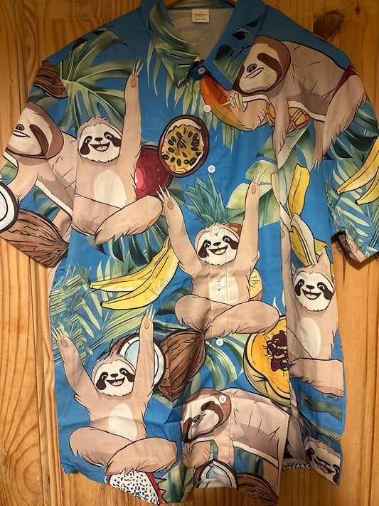 Even sloths know how to party Hawaiian Shirt