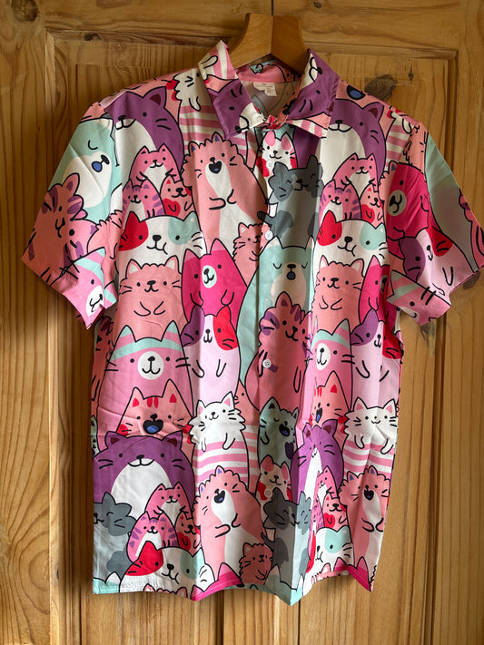 The crazy cat man shite Hawaiian Shirt