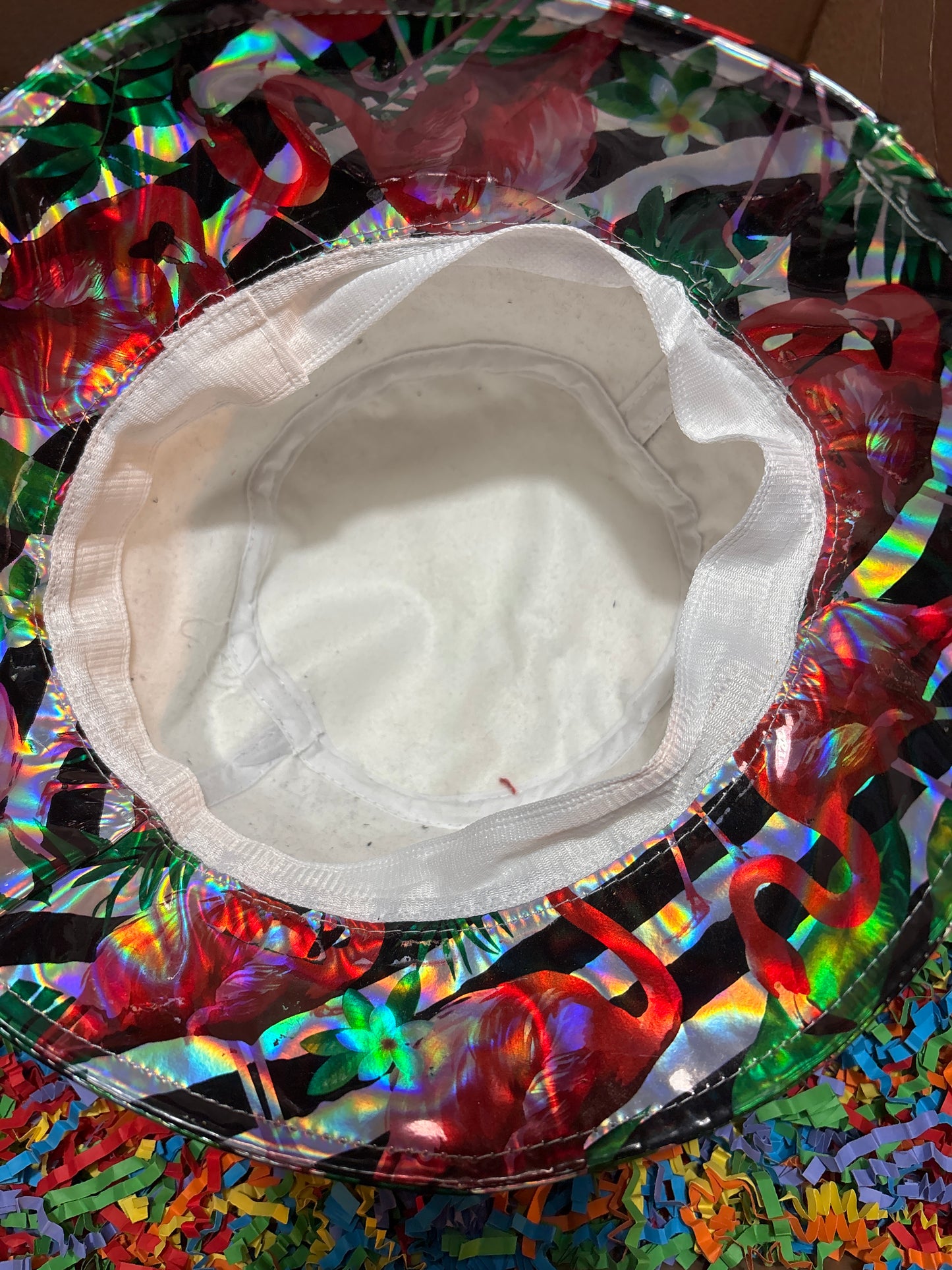 Flamingo foil PVC Sun shite shirt Bucket Hat