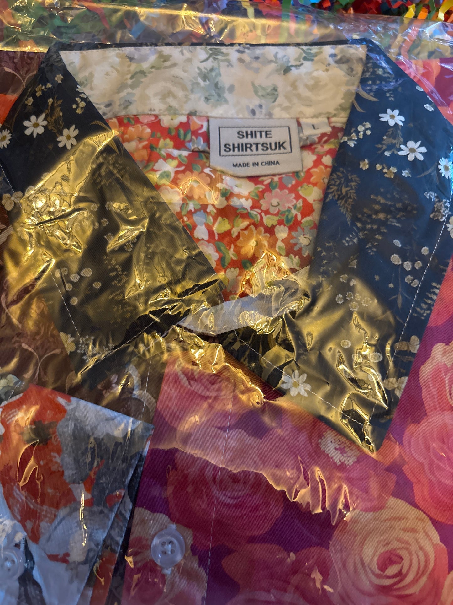 Shite Shirts Chemise taille L tropicale années 80 chemise drôle
