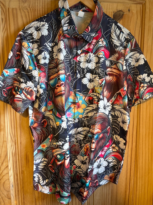 Shit shirt gorilla Fonz shite Hawaiian Shirt medium