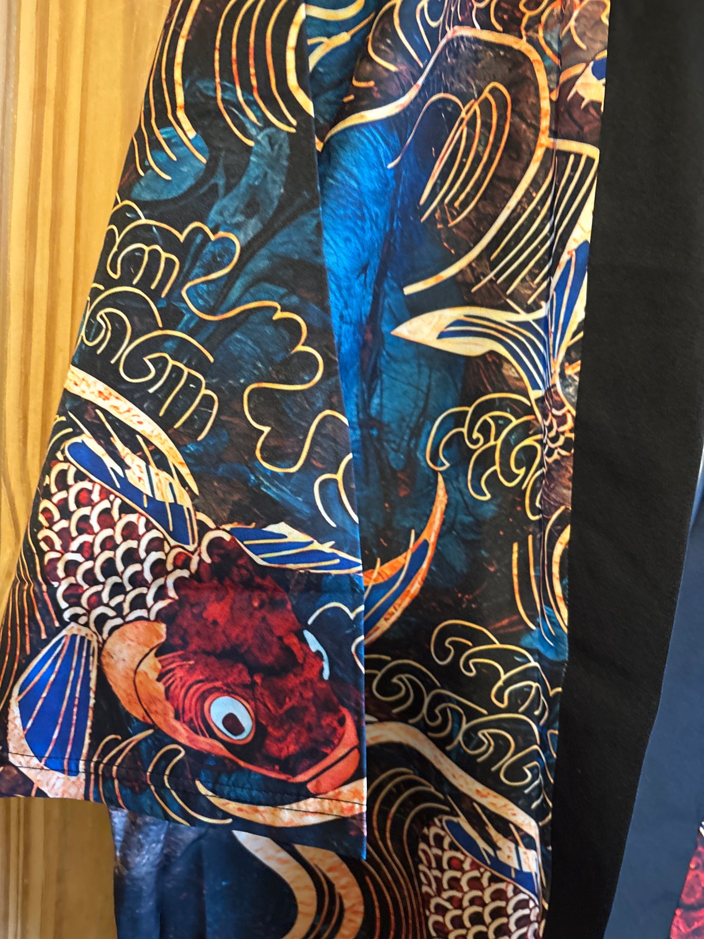 Japanese kimono fish pond shite original party Shirt