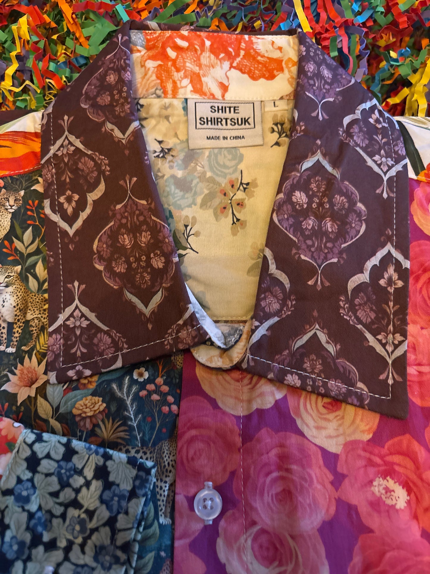 Chemises de merde Chemise taille L le fleuriste chemise florale drôle