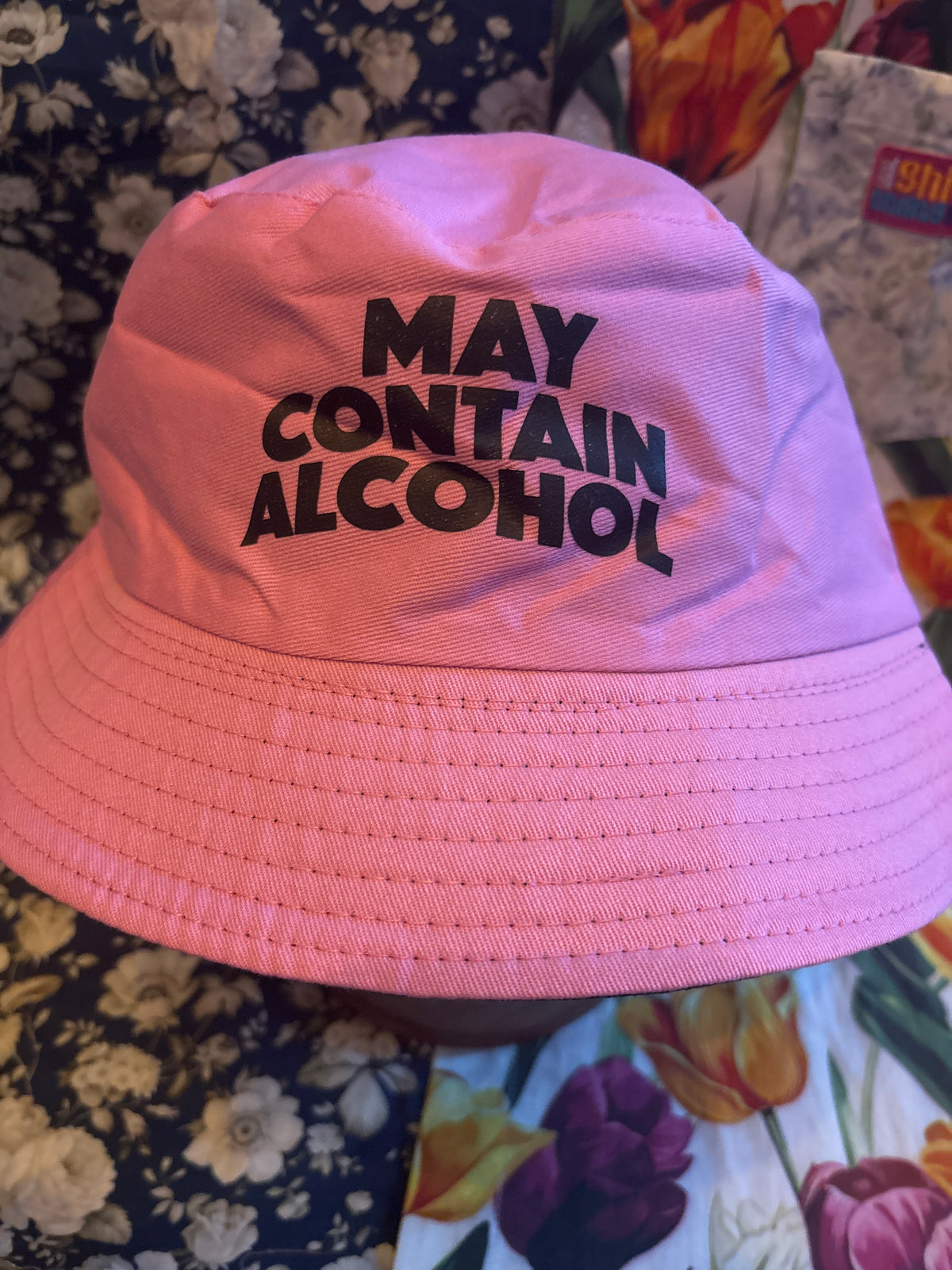 May contain alcohol shit retro Bucket Hat