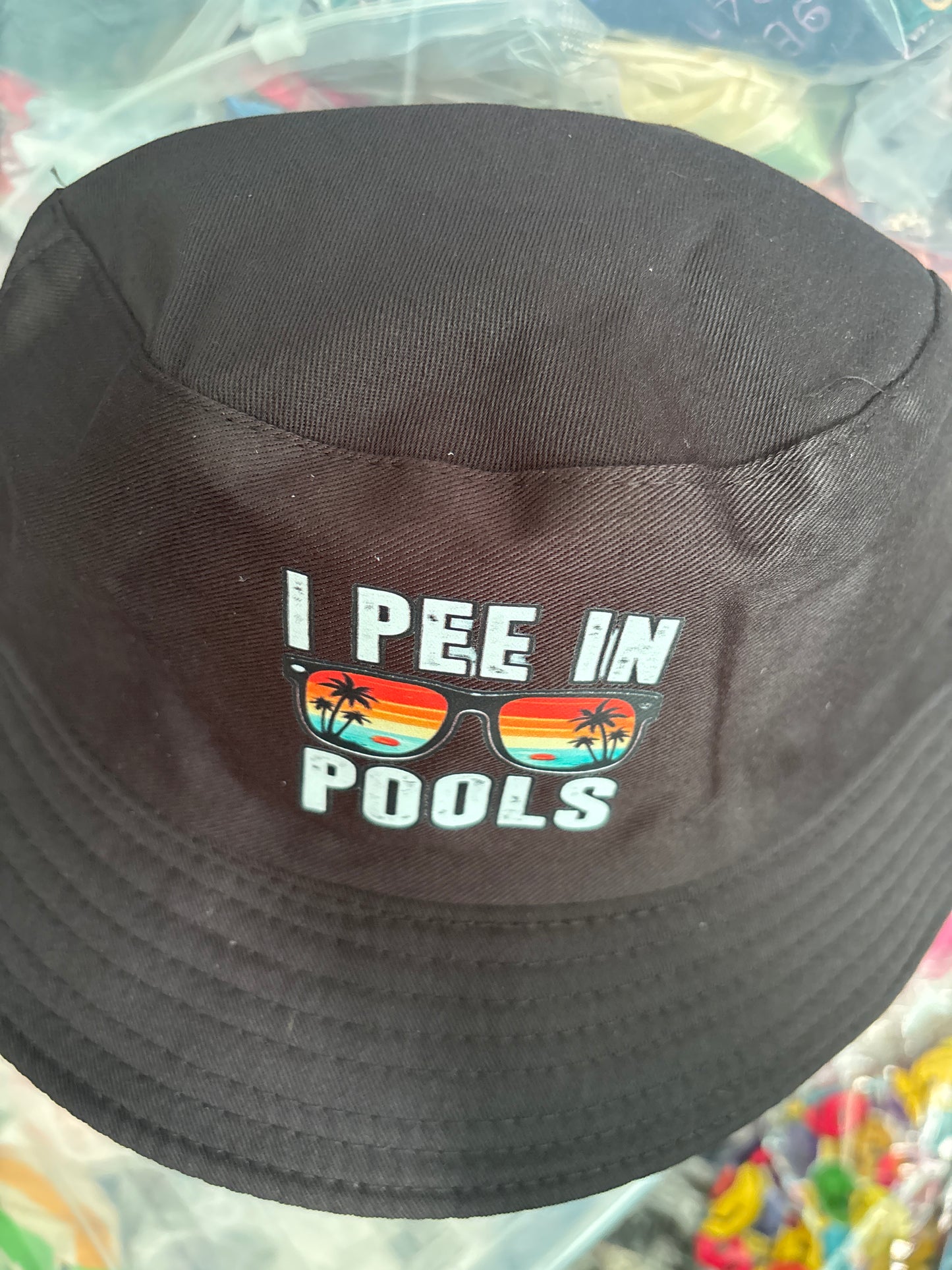 I pee in pools retro Bucket Hat