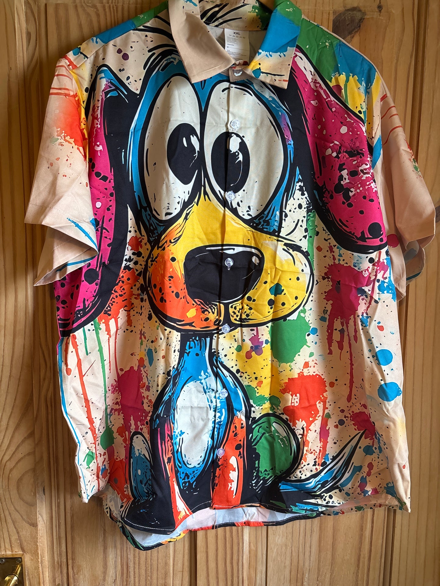 Who left the dog alone?? shite Hawaiian Shirt