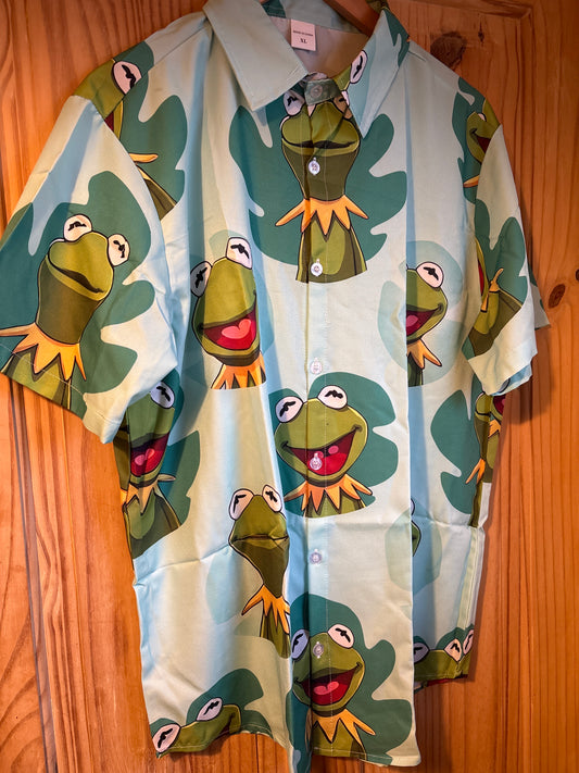 Kermit the frog selfie shite Hawaiian Shirt XL