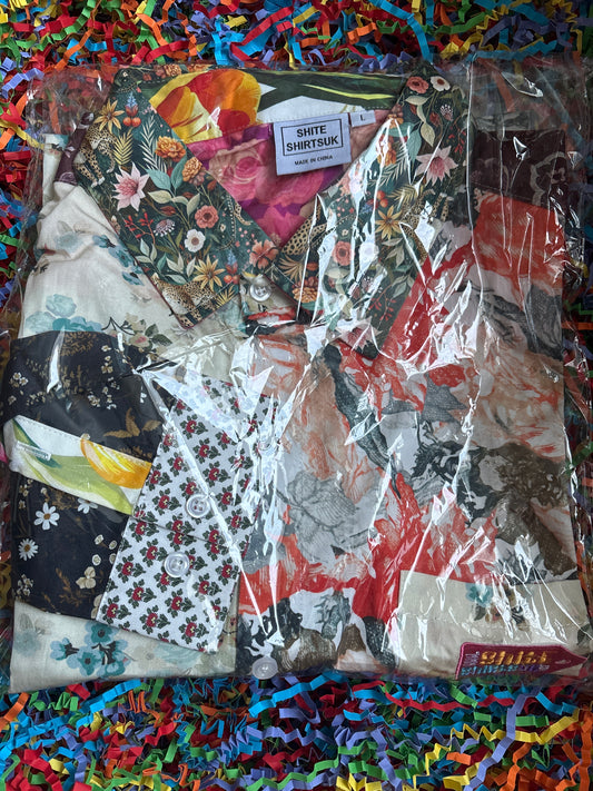 Chemises de merde. Taille de chemise : Large. L'homme qui ne peut pas décider. Chemise rétro.