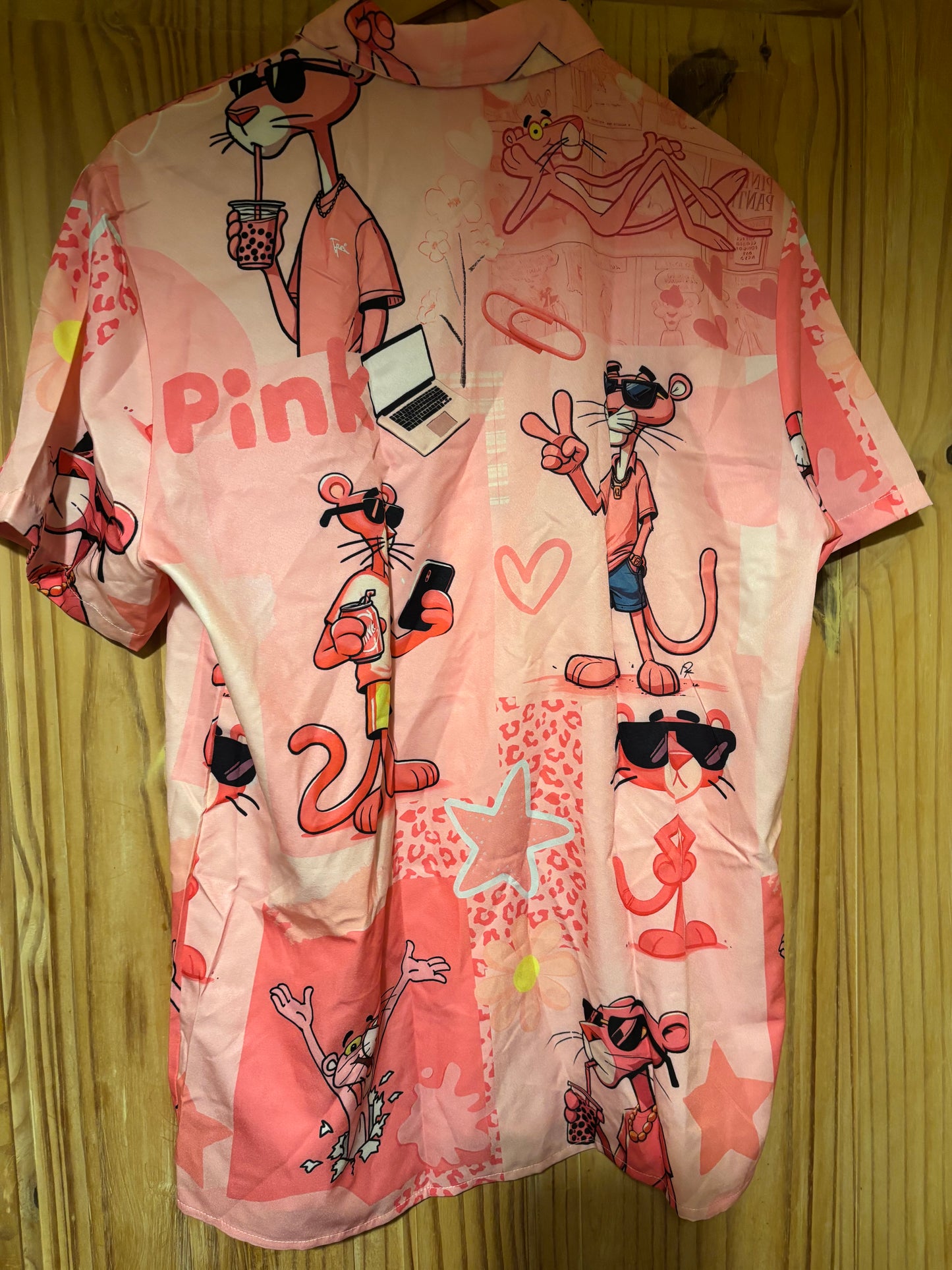 The pink panther chilling Hawaiian shite Shirt