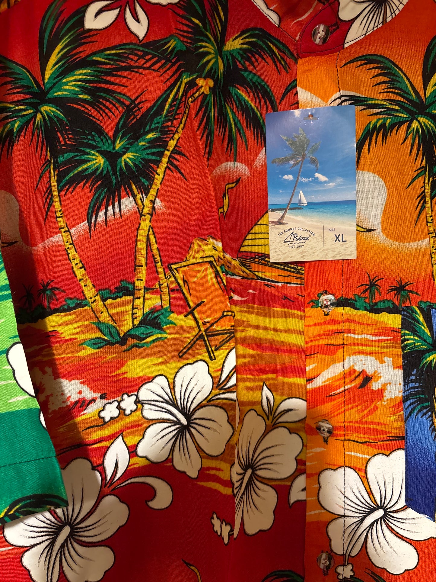 XL Palm Tree multicoloured Hawaiian floral Shirt
