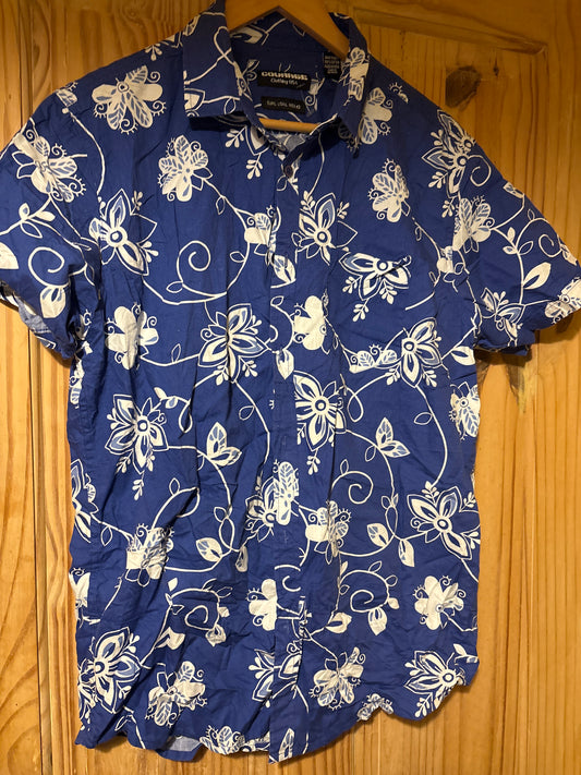 Pre Worn large courage USA Hawaiian shirt the blue cactus