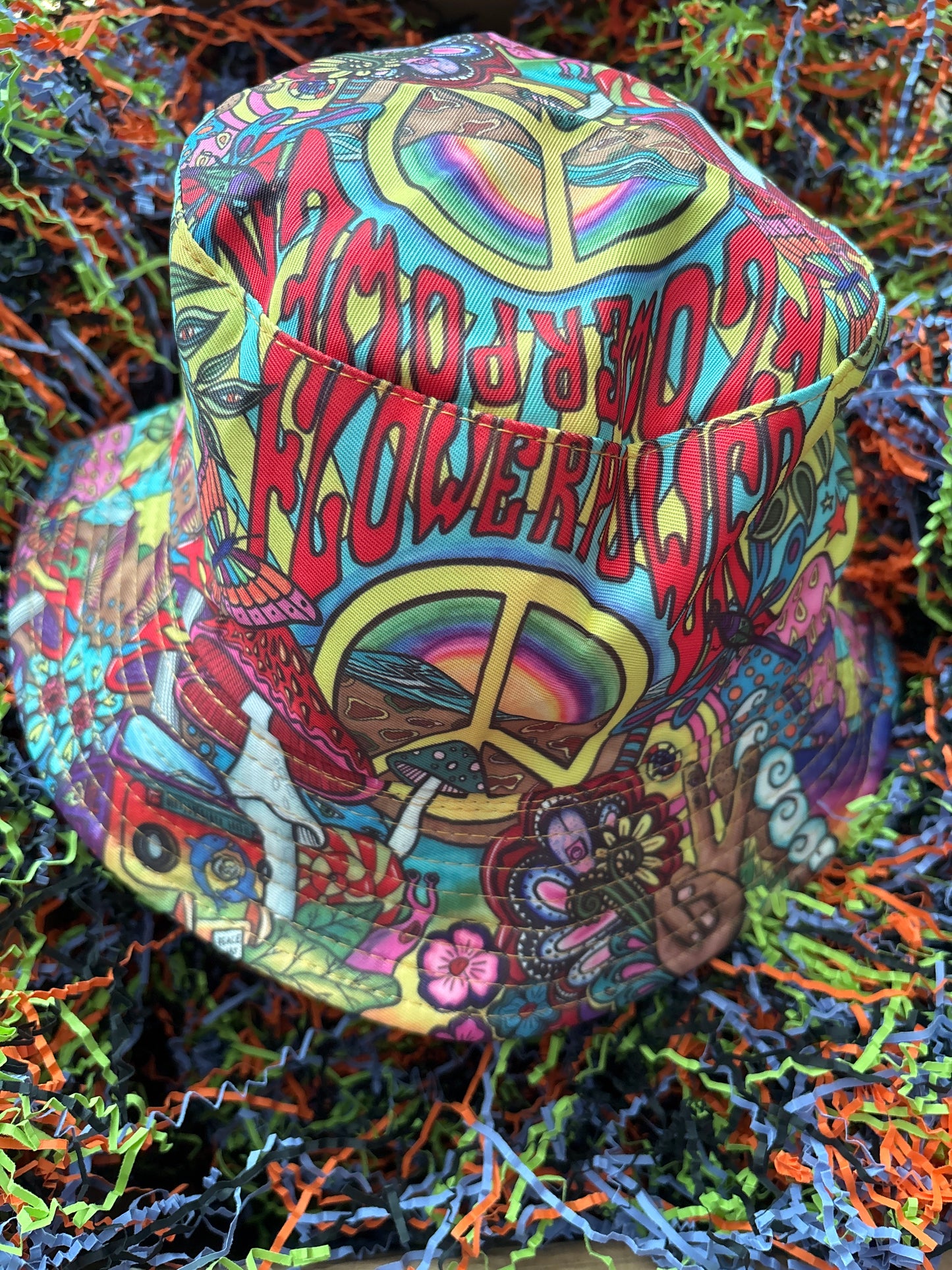 Chapeau Bob rétro années 70 « Flower Power »