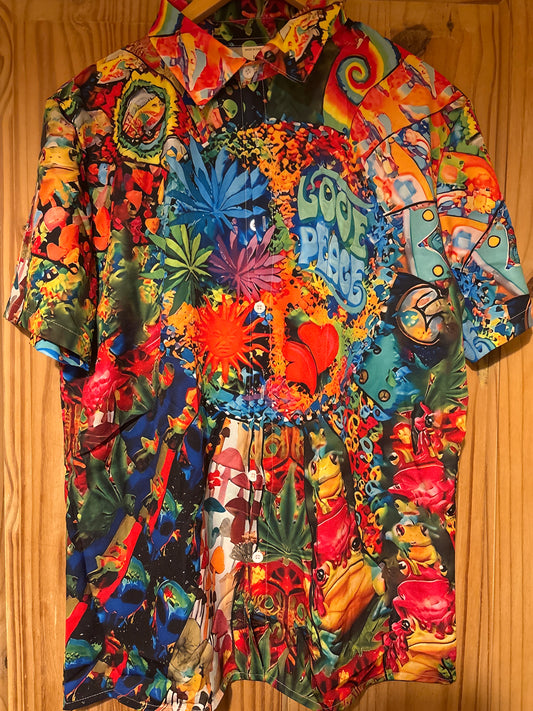 70s hippy trippy wacky retro Hawaiian Shirt