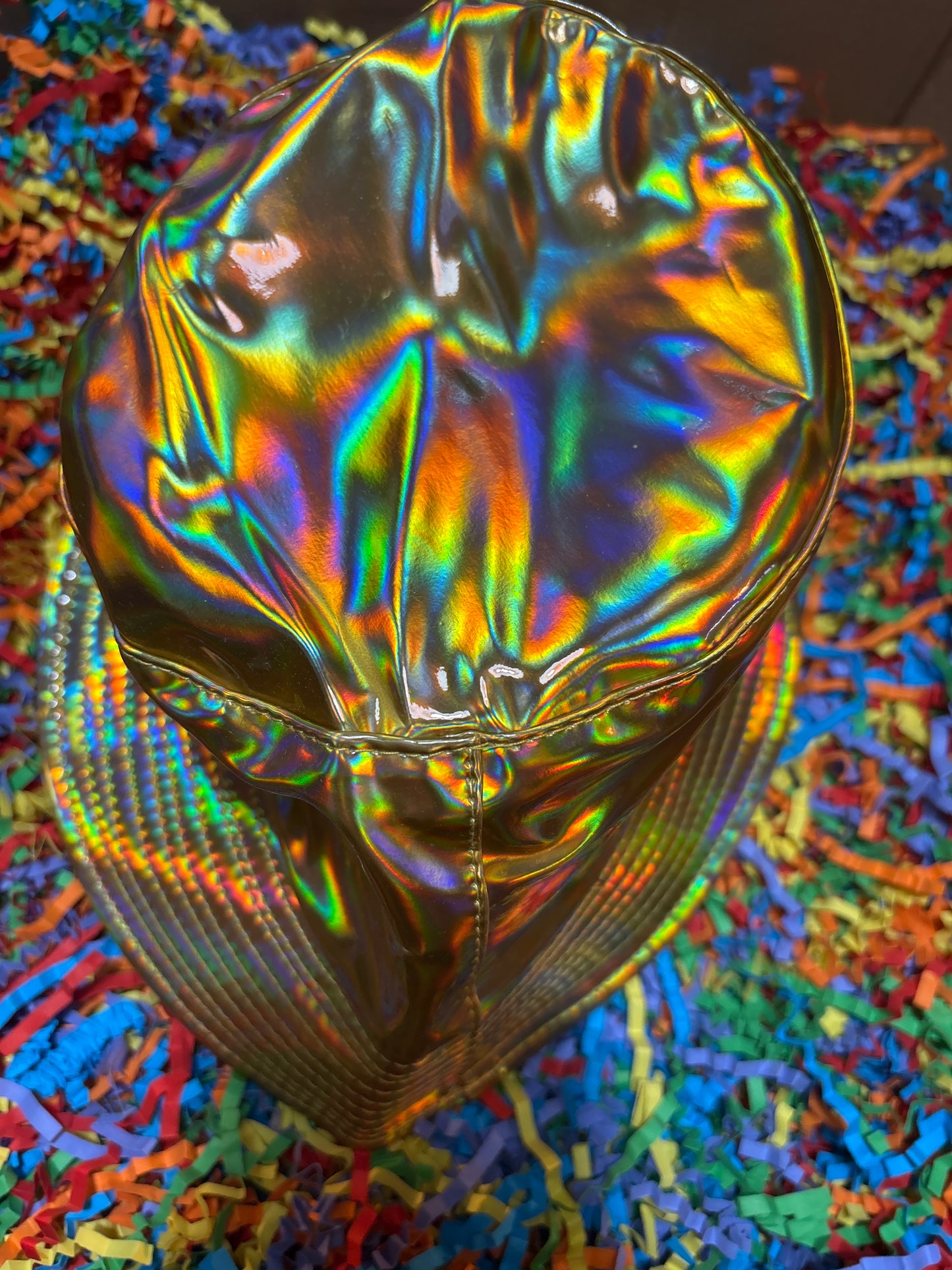 Gold Holographic PVC Sun shite shirt Bucket Hat