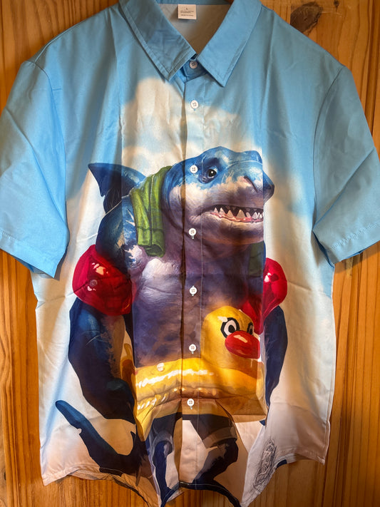 Even sharks learn to swim shit Hawaiian Shirt 2XL