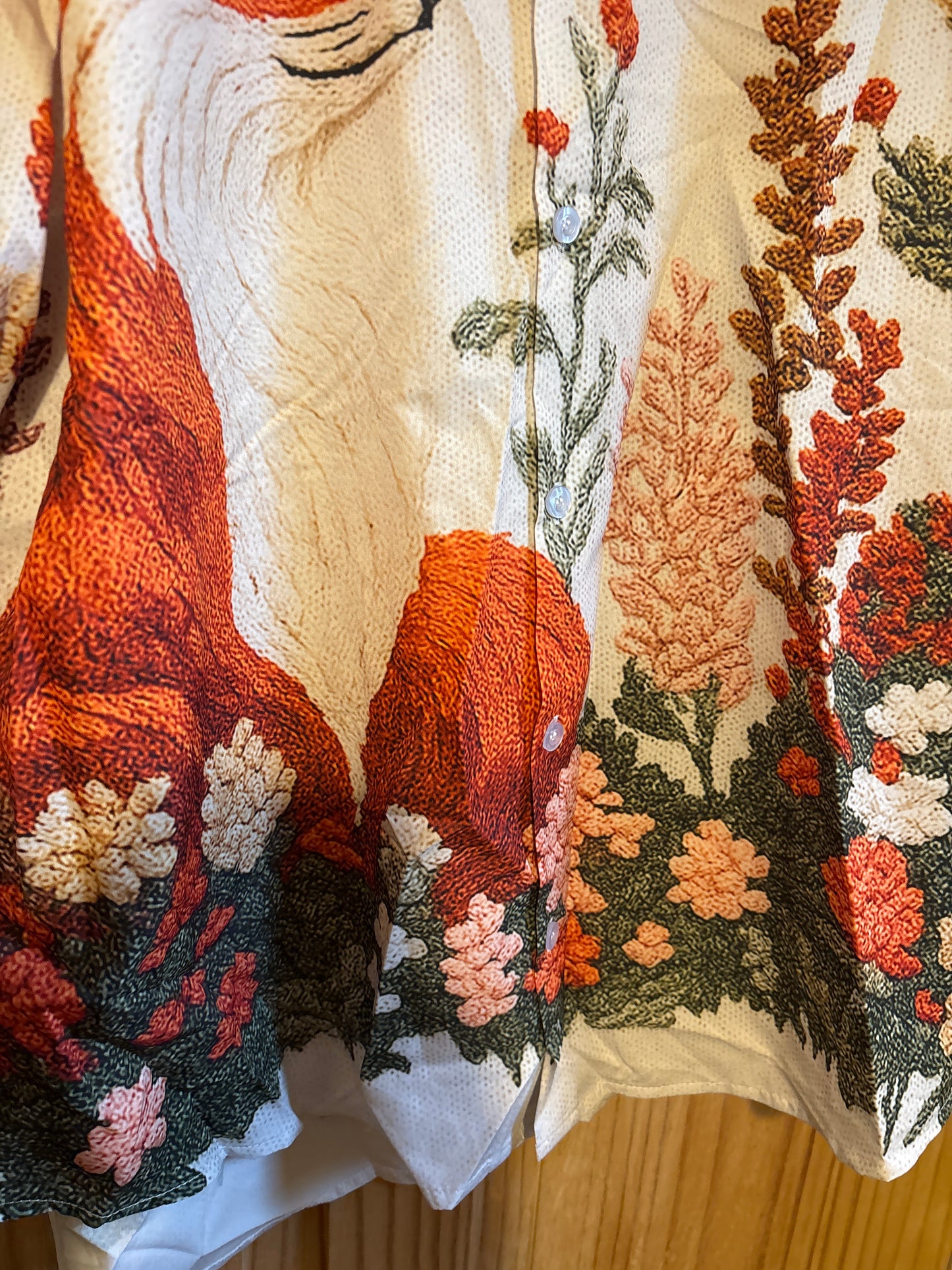 The crochet 3D Fox shite Hawaiian Shirt