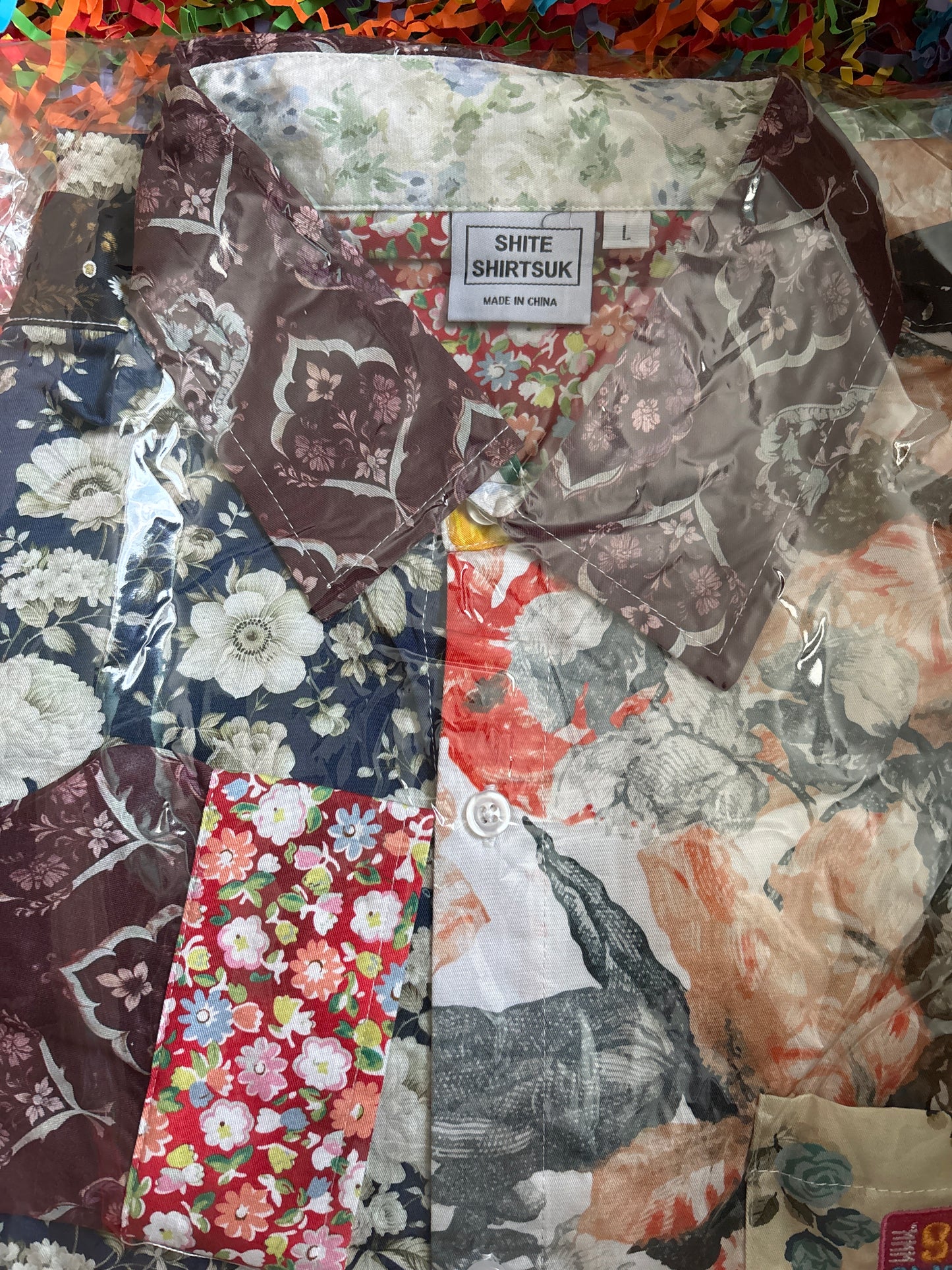 Chemise Shite des années 60, chemise homme florale tropicale totalement unique, taille L