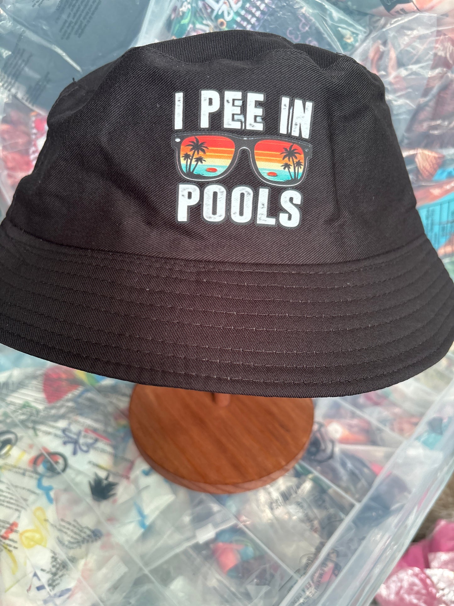 I pee in pools retro Bucket Hat