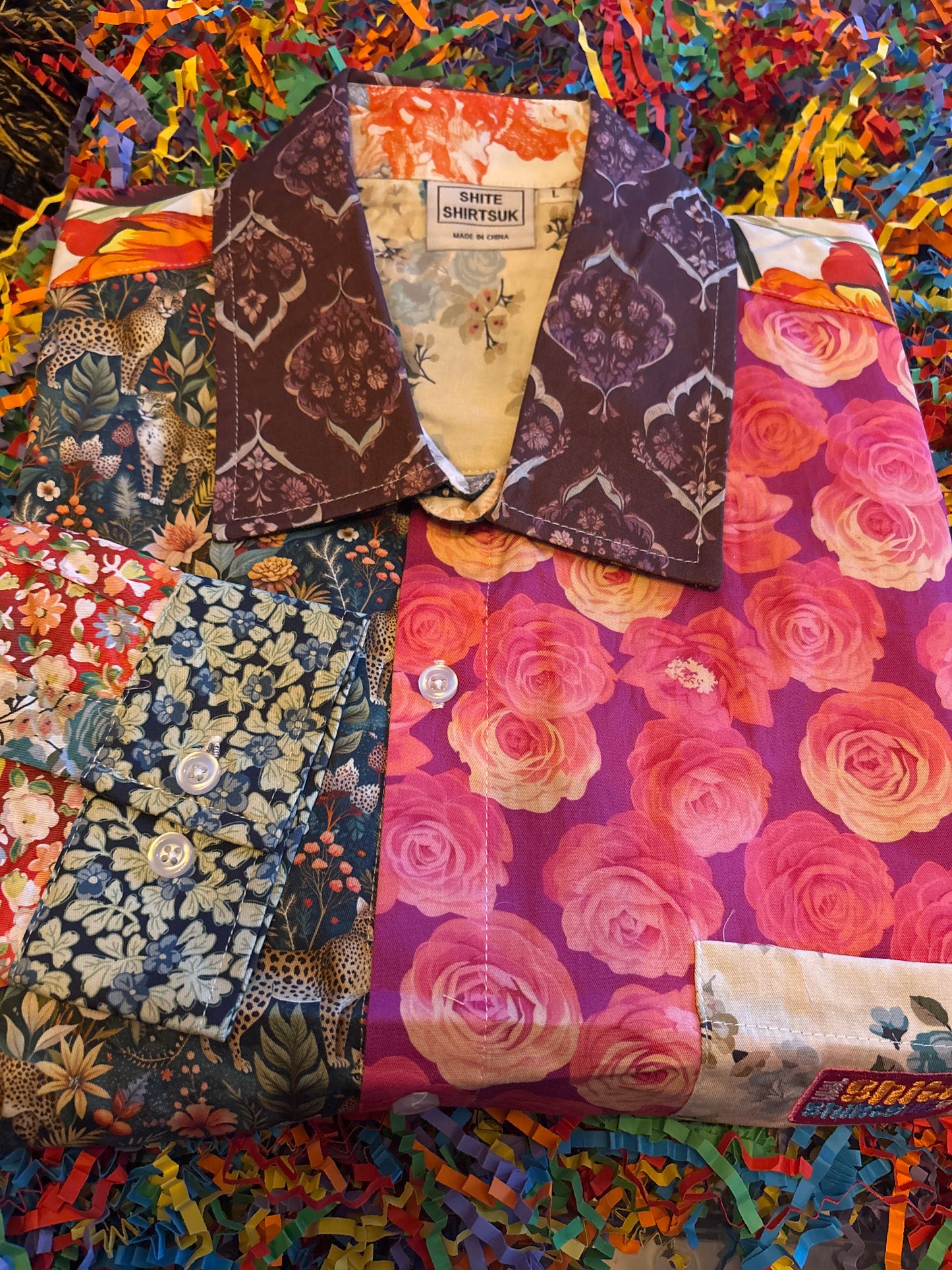 Chemises de merde Chemise taille L le fleuriste chemise florale drôle